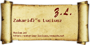 Zakariás Luciusz névjegykártya